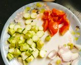 A picture of step 1 of RIDGE GOURD SABJI (Turi / Turai ki sabji).