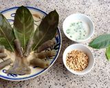 A picture of step 8 of Bánh lá mít - Rau Mơ (Pandan Leaf and Wild Betel Leaf Rice Cakes).