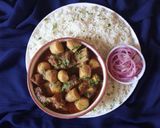 A picture of step 7 of Arvi Gosht.