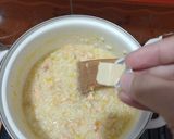 Foto langkah ke 4 dari resep BUBUR TIM CHEESY SALMON || Menu Lengkap 4 bintang ⭐⭐⭐⭐ 7 Month.