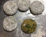A picture of step 4 of Raw Banana Patties.