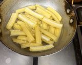 A picture of step 1 of Honey glazed baby corn.