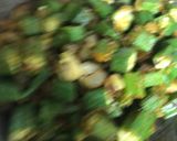 A picture of step 5 of Achari Bhindi.