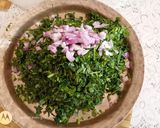 A picture of step 2 of Saag with egg fry.