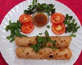 पनीर आलू पराठा रोल (paneer aloo paratha roll recipe in Hindi) रेसिपी चरण 8 फोटो