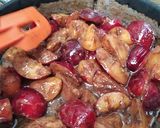 A picture of step 14 of Pork Shoulder with Mustard, Spiced Plums, and Orange Sweet Potato Mash.