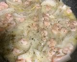 A picture of step 2 of Lemony prawns.