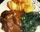 A picture of step 7 of Beef in Beer Gravy and Hasselback potatoes.