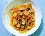 Hình bước làm 4 của món Mỳ ý hải sản