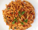 A picture of step 5 of Tagliatelle Arrabbiata.