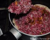 A picture of step 10 of Sumac-beetroo rice with meatballs.