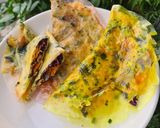 Hình bước làm 1 của món Bánh tráng nướng tại nhà 🍕