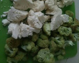 Foto del paso 1 de la receta: Pechuga de pollo con brócoli y coliflor al vapor