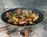 A picture of step 2 of Paella Valenciana.
