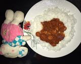 A picture of step 3 of Basmati rice and sausage sauce.