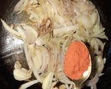 A picture of step 3 of Bitter gourd/karela stir-fry.