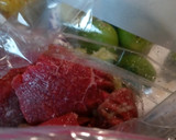 A picture of step 1 of Lime Beef with Mush and Potatoes.