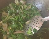 A picture of step 1 of Fried idli in Palak gravy.