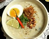 A picture of step 4 of Brown Rice & Chicken Congee.