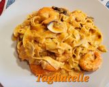 Foto del paso 14 de la receta: Tagliatelle al huevo con langostinos y almejas