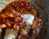 A picture of step 6 of Kadai paneer.