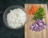 A picture of step 1 of Fried rice from leftover rice.