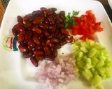 A picture of step 8 of Bihari Laal Lobia with Kheera Raita.