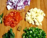 A picture of step 1 of Kadai cauliflower.