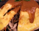 A picture of step 17 of Stir-Fried Mixed Vegetables with Egg Crepe and Curry Sauce.