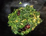 A picture of step 3 of Chaulai saag (Amaranth leaves fry).