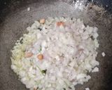 A picture of step 2 of Roti chivda (leftover chapati chura).