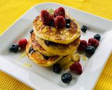 Pas rețetă Pancakes cu afine 5 fotografie