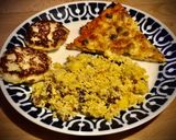 Foto del paso 19 de la receta: Coliflor: cous cous falso con manzana y zanahorias, base de pizza & tortitas con queso fresco