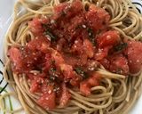 Foto del paso 4 de la receta: Fideos integrales con tomate y albahaca 🍅🌱