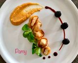 Foto del passaggio 12 della ricetta BOCCONCINI DI POLLO ALLA CANNELLA E PUREA DI LELE ALL''ARMAGNAC