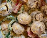 A picture of step 3 of Mushroom Tikka.