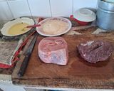 A picture of step 1 of Venison and Beef Milanesa.