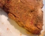 A picture of step 1 of T-Bone Steak on Toast w/Creamed Drip Sauce & Red Pepper +Parsley.