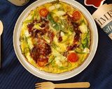 A picture of step 4 of Spinach Omelette Foccasia.