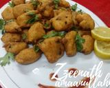 A picture of step 3 of Hyderabadi Gosht ke Bhajiye or Mutton Fritters.