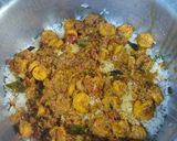 A picture of step 1 of Prawns biryani.