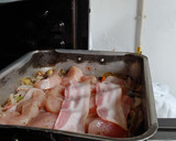 Foto del paso 8 de la receta: Pollo amb berenjena, bacon y patata panadera