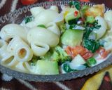 A picture of step 5 of Pasta Primavera.