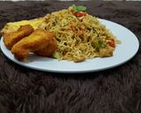 Foto langkah ke 9 dari resep Bakmi Jawa Mie Pipih Pedas Dengan Tempe dan Chicken Nugget.