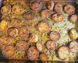 A picture of step 6 of Crispy garlic potato slices.