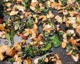 A picture of step 2 of Garlic Bread with fresh basil (no oven bread).