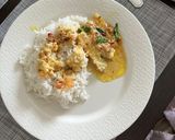 A picture of step 4 of Lemon Baked Fish (with tons of creamy sauce).