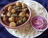 A picture of step 7 of Arvi Gosht.