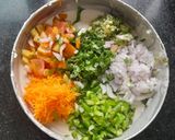 A picture of step 3 of Jowar uttapam.