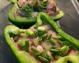 A picture of step 3 of Baked Bell Peppers Stuffed with Ground Pork and Runny Egg.